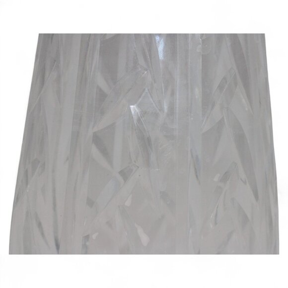 Waterford Lead Crystal Vase 9" Tall With Frosted & Clear Bamboo Pattern - Picture 3 of 6